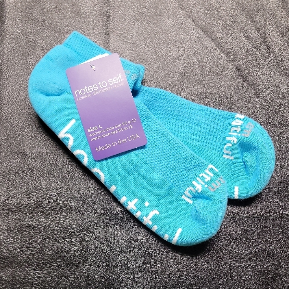 Notes To Self - "I Am Beautiful" Socks